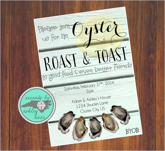 Birthday Roast Invitations Oyster Roast Invitation Oyster Roast Birthday Oyster Roast