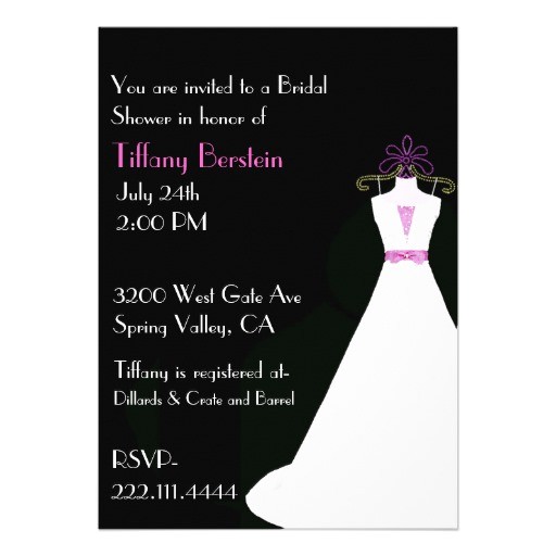 Black and Pink Bridal Shower Invitations Black White and Pink Bridal Shower Invitation 5" X 7