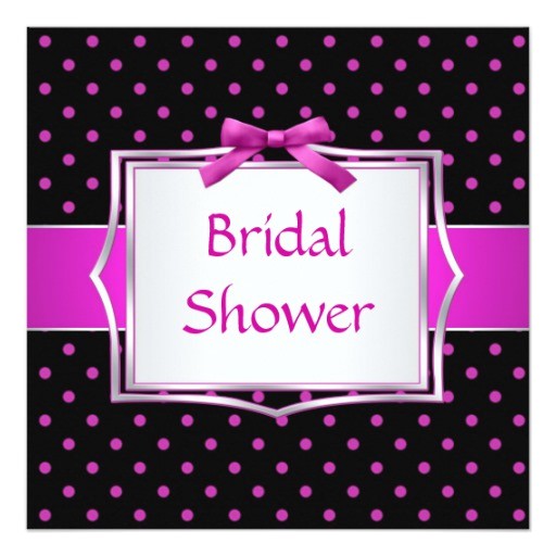 Black and Pink Bridal Shower Invitations Polka Dot Black and Pink Bridal Shower Invitation