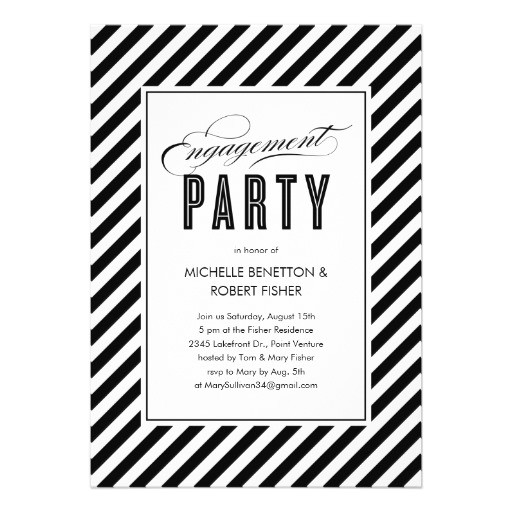 Black and White Engagement Party Invitations Black and White Engagement Party Invitations 13 Cm X 18 Cm