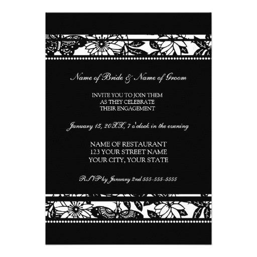 Black and White Engagement Party Invitations Black and White Photo Engagement Party Invitations 13 Cm X