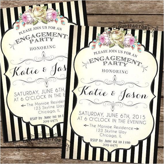 Black and White Engagement Party Invitations Engagement Party Invitations Printable Diy Black and White