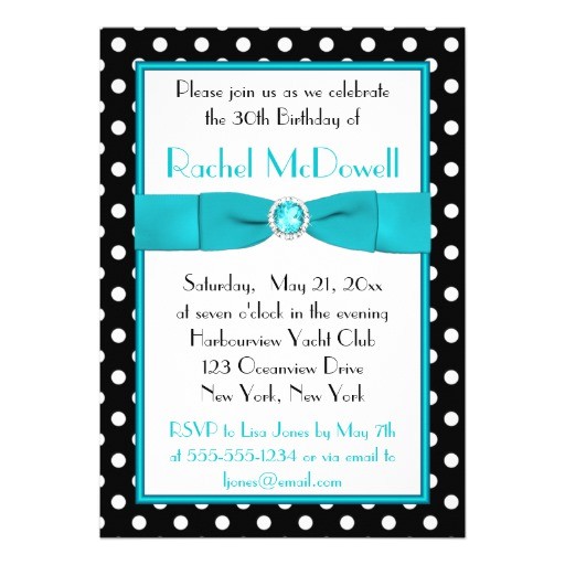 Black and White Polka Dot Birthday Invitations Black and White Polka Dot 30th Birthday Invitation 5 Quot X 7