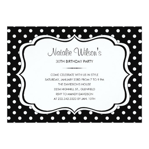 Black and White Polka Dot Birthday Invitations Black and White Polka Dot Invitations Zazzle