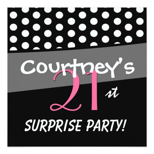 Black and White Polka Dot Birthday Invitations Black and White Polka Dot Surprise Birthday Party