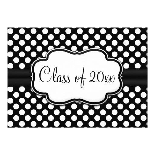 Black and White Polka Dot Birthday Invitations Posh Black White Polka Dot Graduation Party Personalized