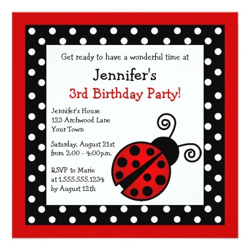 Black and White Polka Dot Birthday Invitations Red Ladybug Birthday Black and White Polka Dots