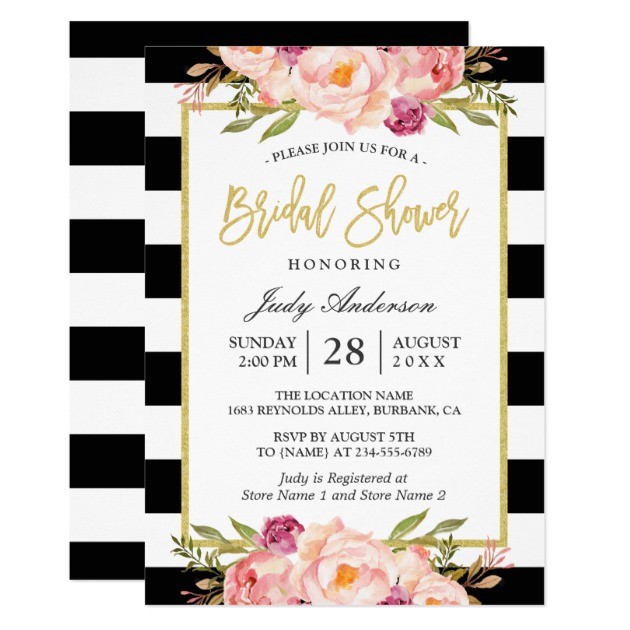 Black White and Gold Bridal Shower Invitations 24 Inspiring Black and White Bridal Shower Invitations