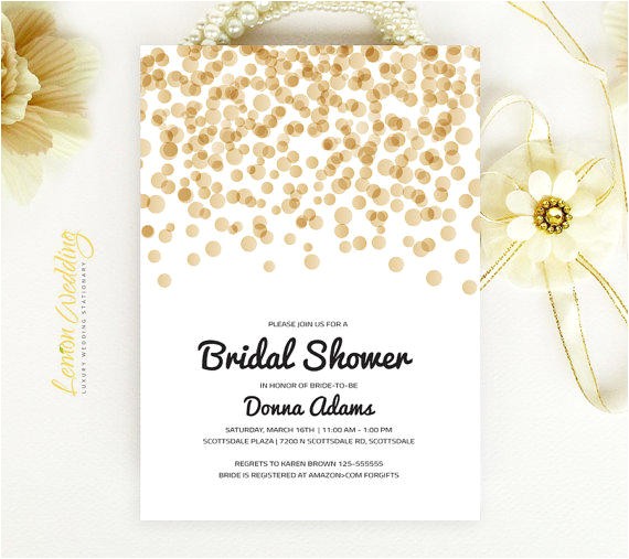 Black White and Gold Bridal Shower Invitations Bridal Shower Invitation Gold and Black From Lemonwedding On