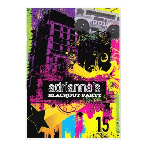 Blackout Party Invitations 311 Urban Setting Blackout Party Card