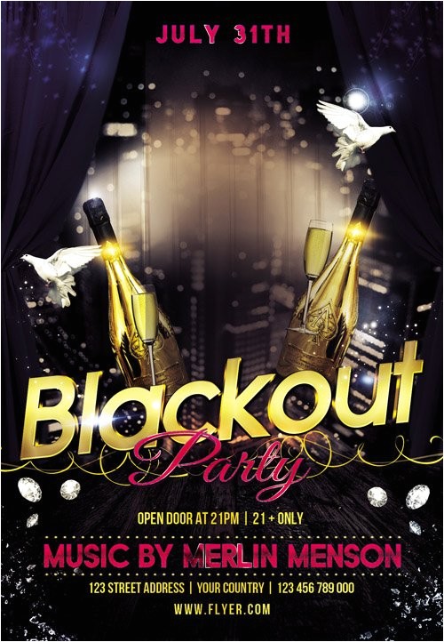 Blackout Party Invitations Templates Flyer Psd Template Blackout Party Cover Gfx