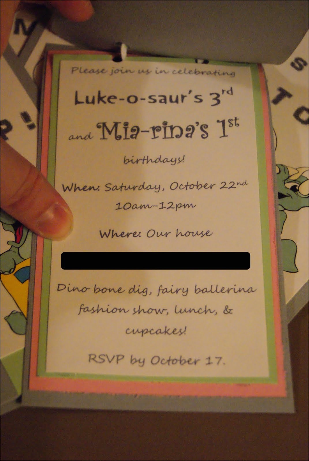 Blackout Party Invitations Templates the Mom Cave Diy Double Birthday Party 3 Yr Old Dinosaur