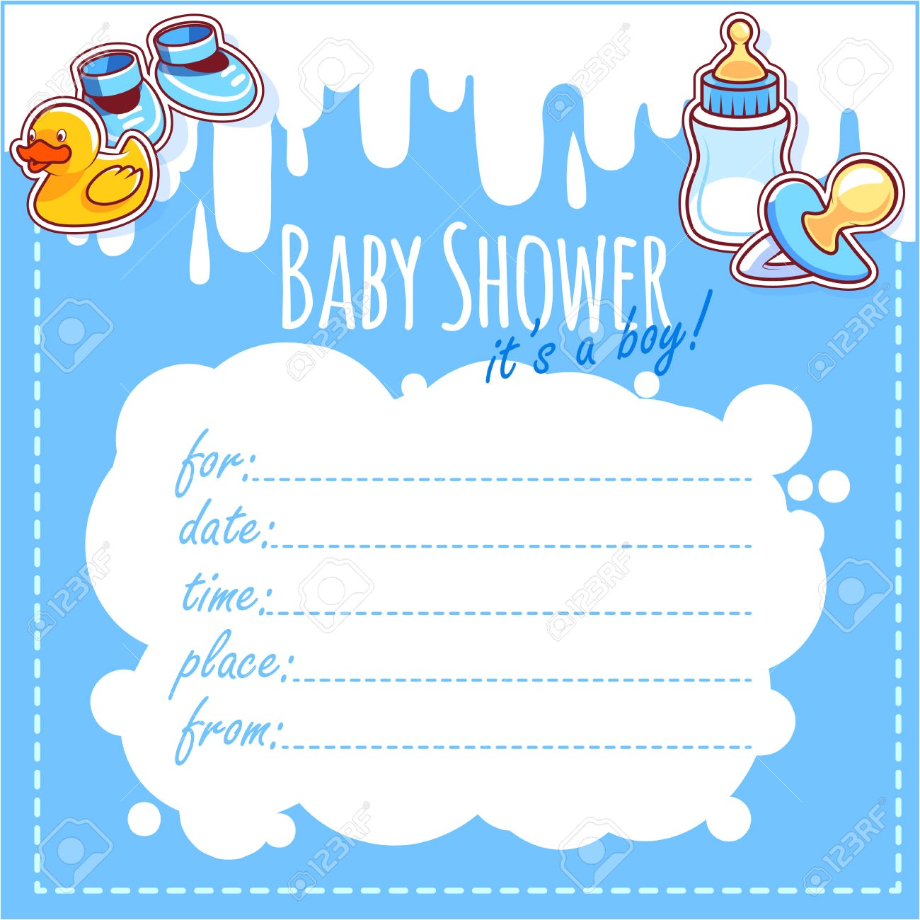Blank Baby Boy Shower Invites theme Blank Baby Shower Invitation
