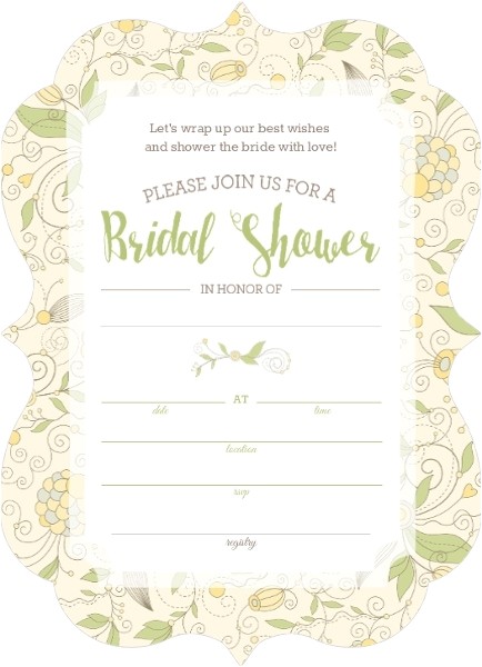Blank Bridal Shower Invitations Printable Whimsical Yellow Flower Bridal Shower Fill In the Blank