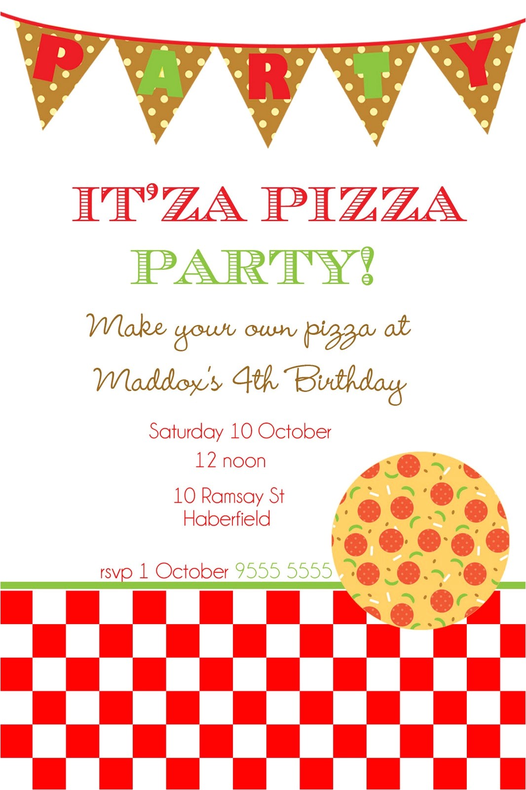 Blank Pizza Party Invitation Template Pizza Party Invitation Template Best Template Collection