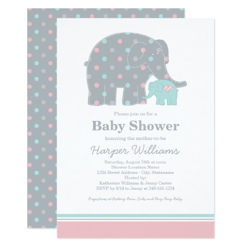 Blue and Gray Elephant Baby Shower Invitations Elephant Baby Shower Invitations Pink Blue Gray