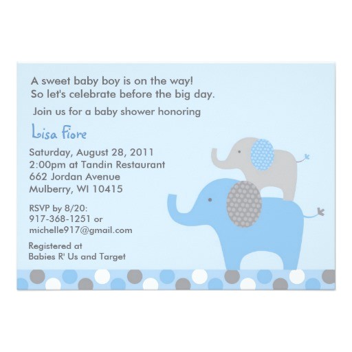 Blue and Gray Elephant Baby Shower Invitations Mod Blue Grey Elephant Baby Shower Invitations