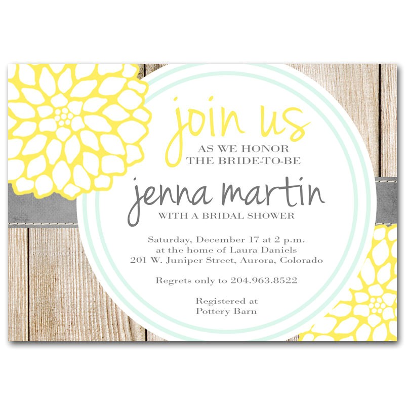 Blue and Yellow Bridal Shower Invitations Bridal Shower Invitation Yellow and Milk Bottle Blue by