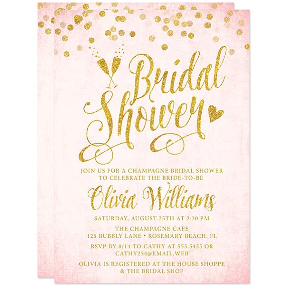 Blush Pink and Gold Bridal Shower Invitations Blush Pink Gold Bridal Shower Invitations Printable Bridal