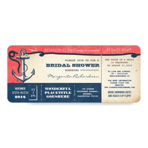 Boarding Pass Bridal Shower Invitations Bridal Shower Boarding Pass Tickets with Rsvp 4" X 9 25