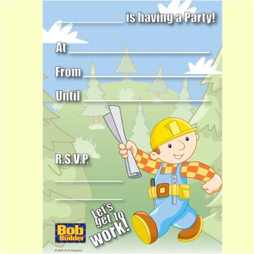 Bob the Builder Birthday Party Invitations Bob the Builder Party Invitations In Packs Of 20