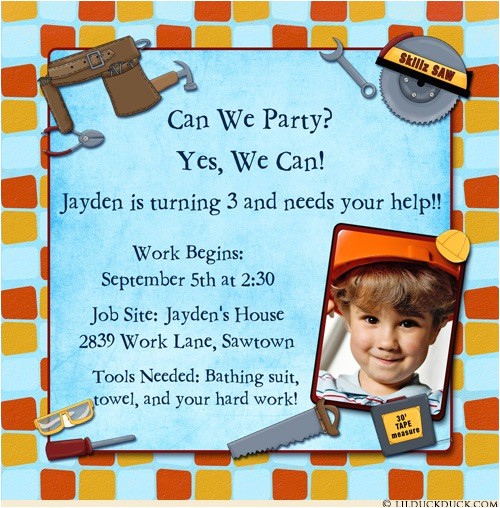 Bob the Builder Birthday Party Invitations Construction Birthday Party Invitations Dump Trucks Boys