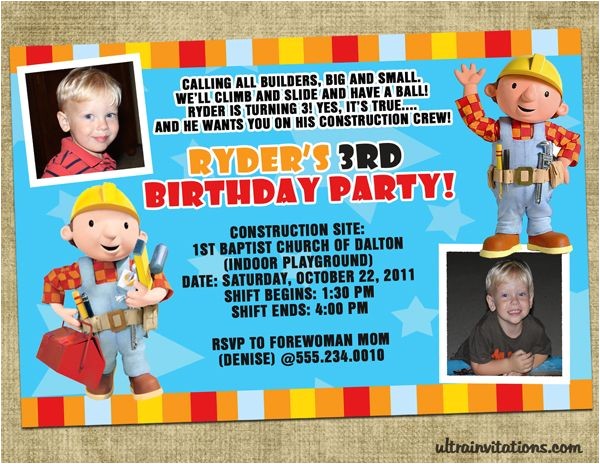 Bob the Builder Party Invitations 13 Best Images About Bob the Builder Invitations On