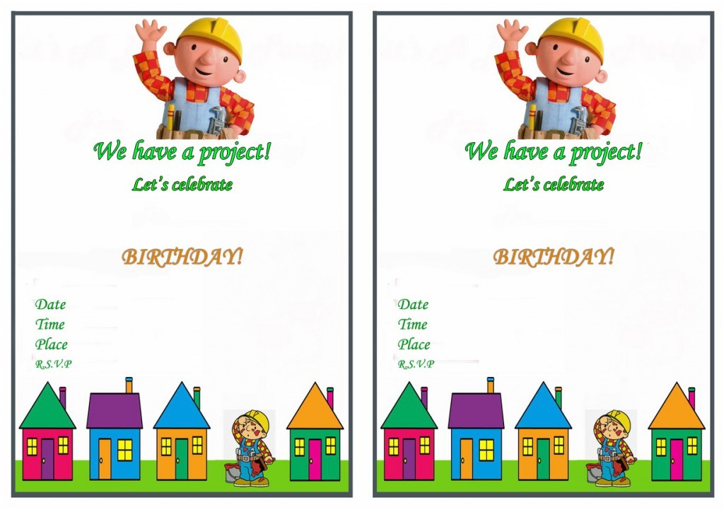 Bob the Builder Party Invitations Bob the Builder Birthday Invitations Birthday Printable