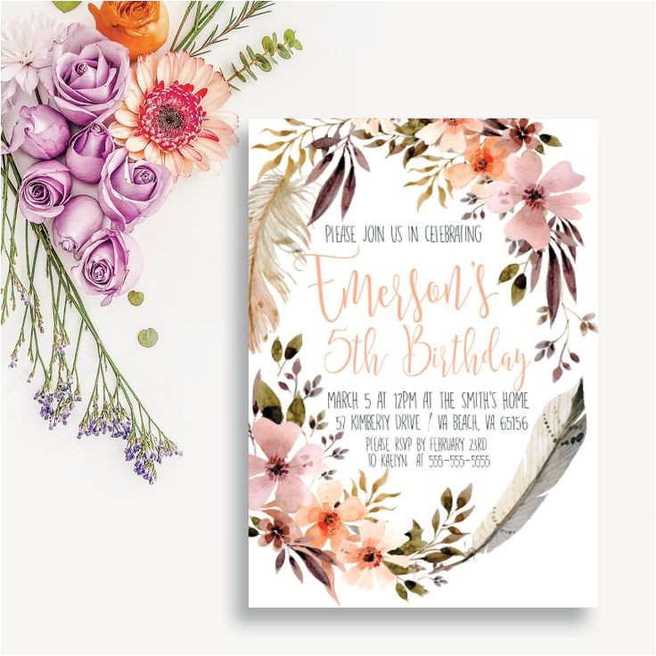 Boho Chic Birthday Invitation Template 25 Best Ideas About Birthday Invitation Templates On