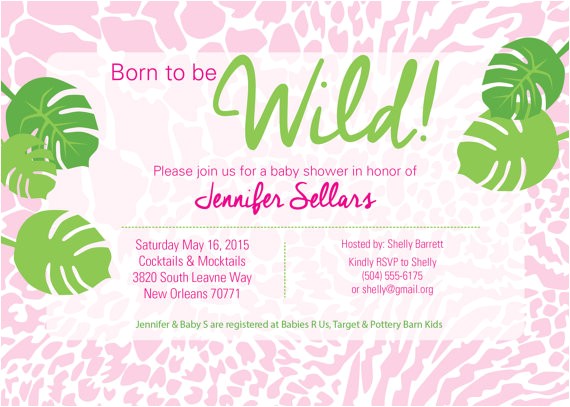 Born to Be Wild Baby Shower Invitations Born to Be Wild Baby Shower Invitation by Friedgreendesign