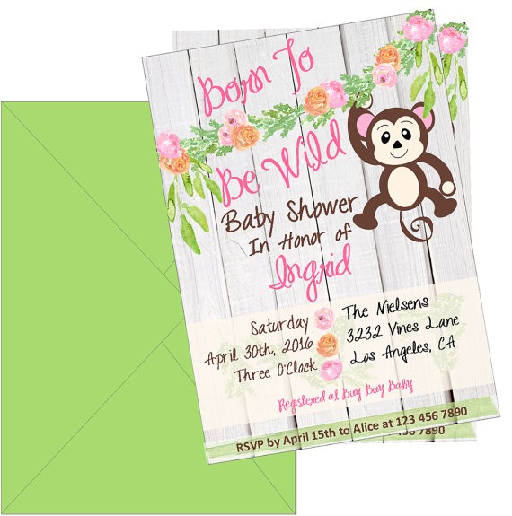 Born to Be Wild Baby Shower Invitations Born to Be Wild Baby Shower Invitation Safari Baby Shower