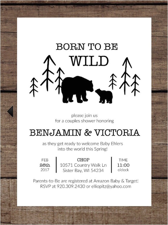 Born to Be Wild Baby Shower Invitations Born to Be Wild Shower Invitations
