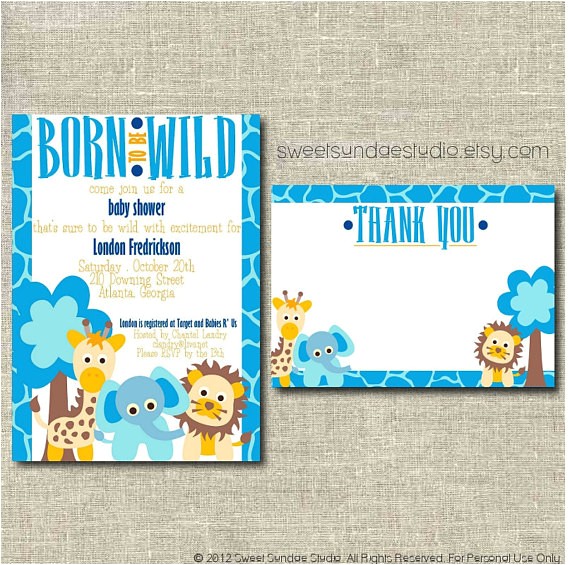 Born to Be Wild Baby Shower Invitations Etsy Your Place to and Sell All Things Handmade