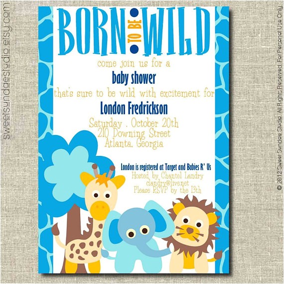 Born to Be Wild Baby Shower Invitations Etsy Your Place to and Sell All Things Handmade