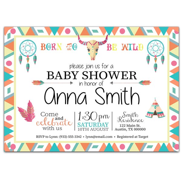 Born to Be Wild Baby Shower Invitations Wild E Stay Wild