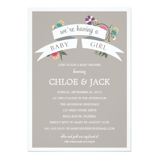 Botanical Baby Shower Invitations Botanical Banner Baby Shower Invitation