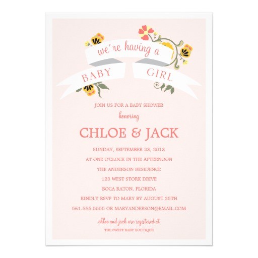 Botanical Baby Shower Invitations Botanical Banner Baby Shower Invitation