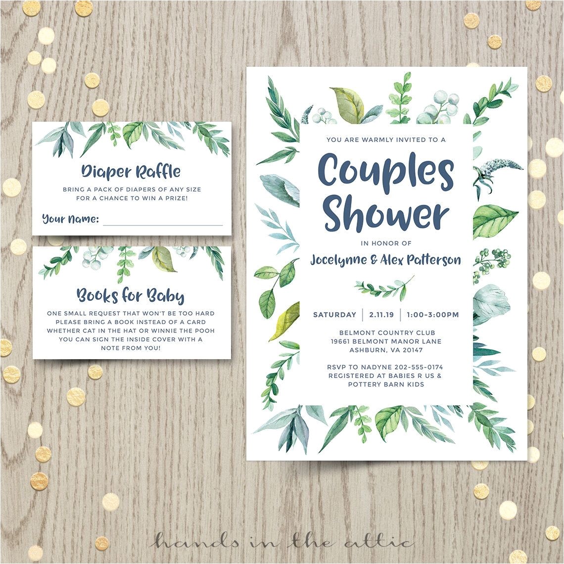 Botanical Baby Shower Invitations Couples Baby Shower Invitation Gender Neutral Spring