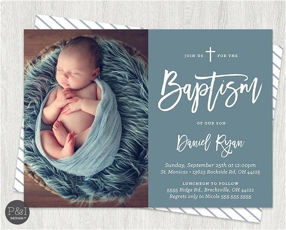 Boy and Girl Baptism Invitations Baby Boy or Girl Baptism Christening Invitations