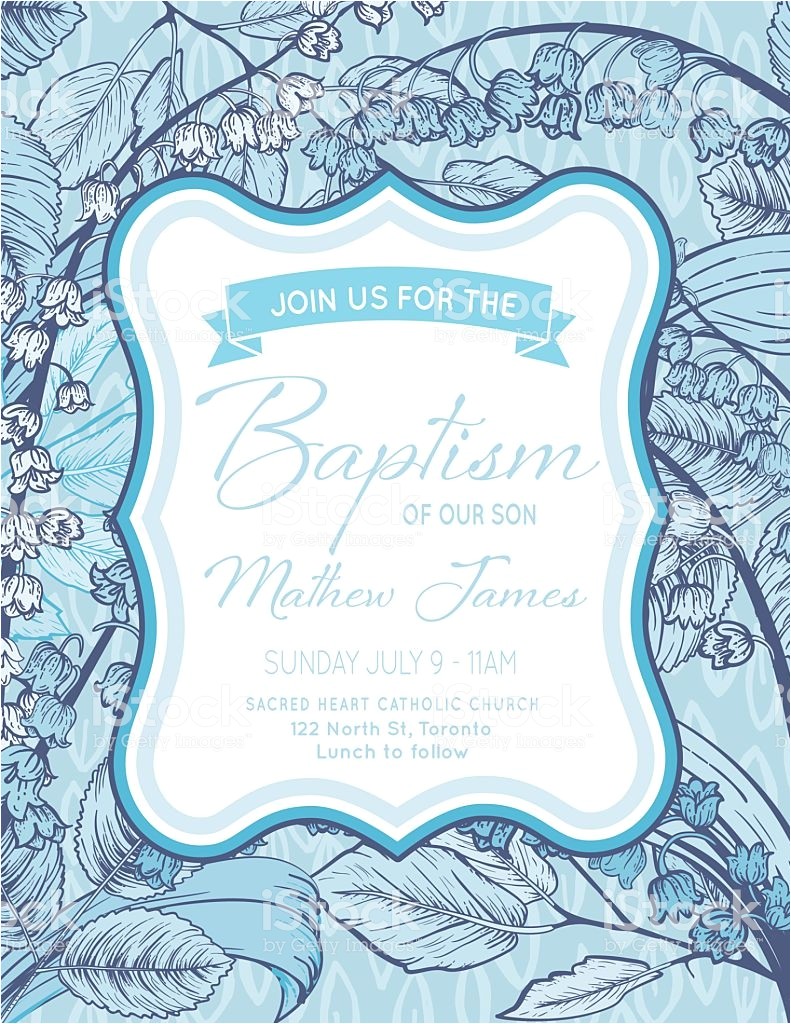 Boy Baptism Invitation Templates Baby Boy Baptism Christening Invitation Template Stock