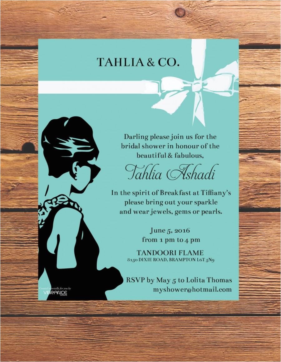 Breakfast at Tiffany S Bridal Shower Invitations Breakfast at Tiffany S Bridal Shower Invitation