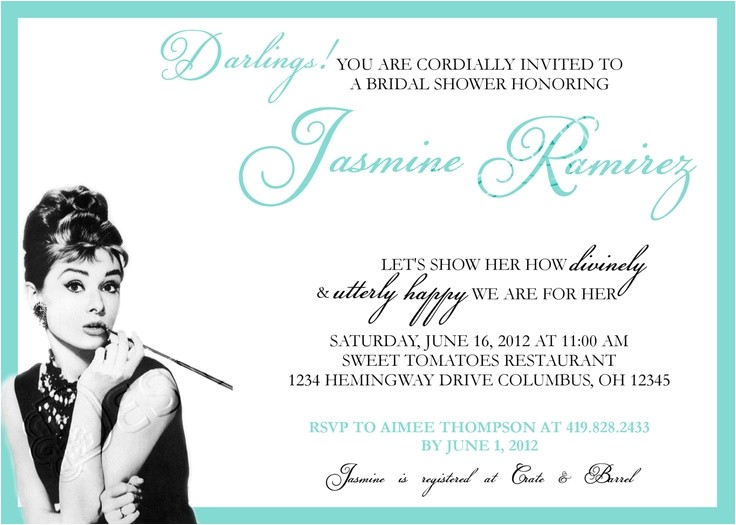 Breakfast at Tiffany S Bridal Shower Invitations Template Breakfast at Tiffany S Bridal Shower Invitation Printable
