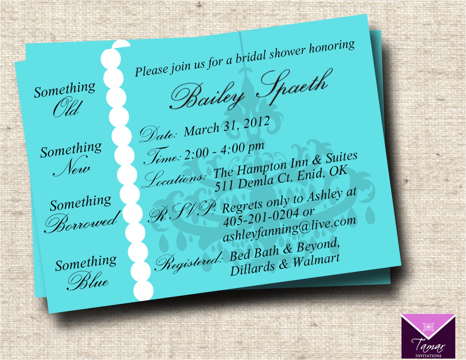 Breakfast at Tiffany S Bridal Shower Invitations Template Breakfast at Tiffanys Bridal Shower Invitation Card Custom