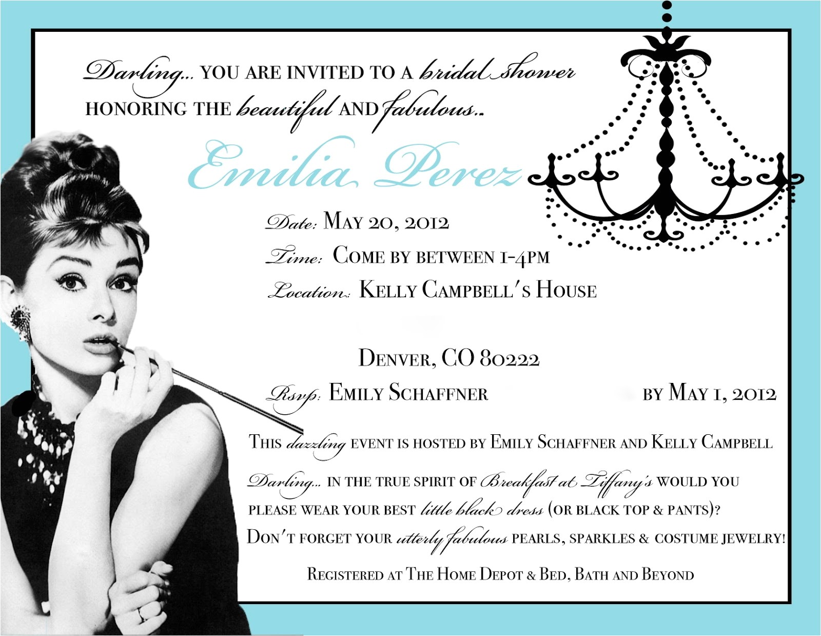 Breakfast at Tiffany S Bridal Shower Invitations Template Bridal Shower Invitation Template