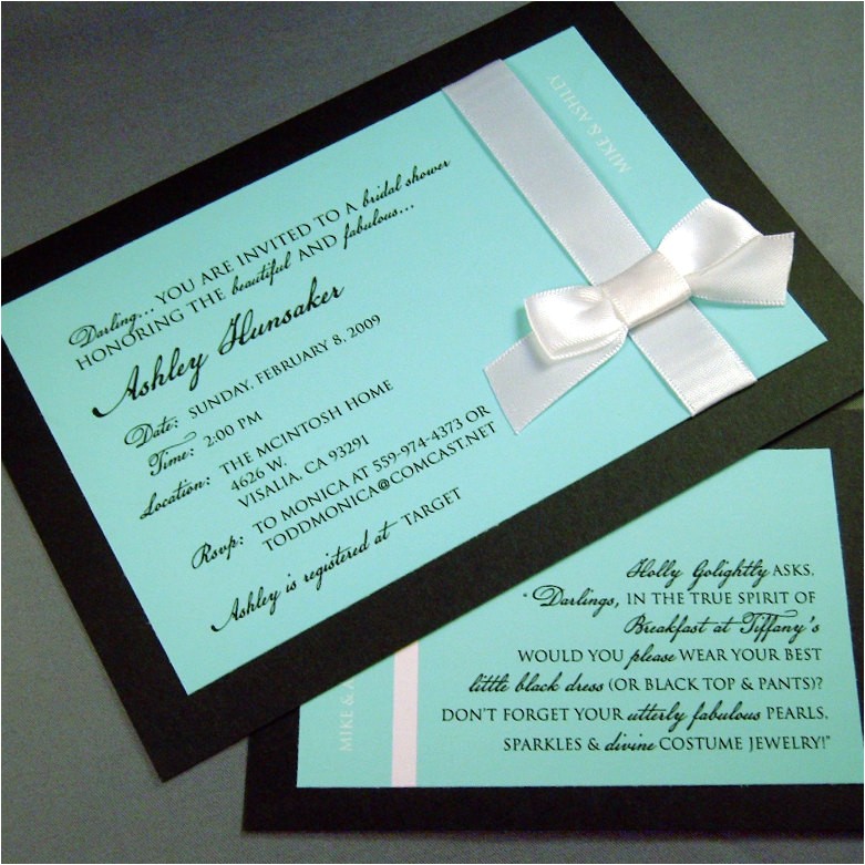 Breakfast at Tiffany S Bridal Shower Invitations Tiffany Bridal Showers Invitations Sets Bridal Shower