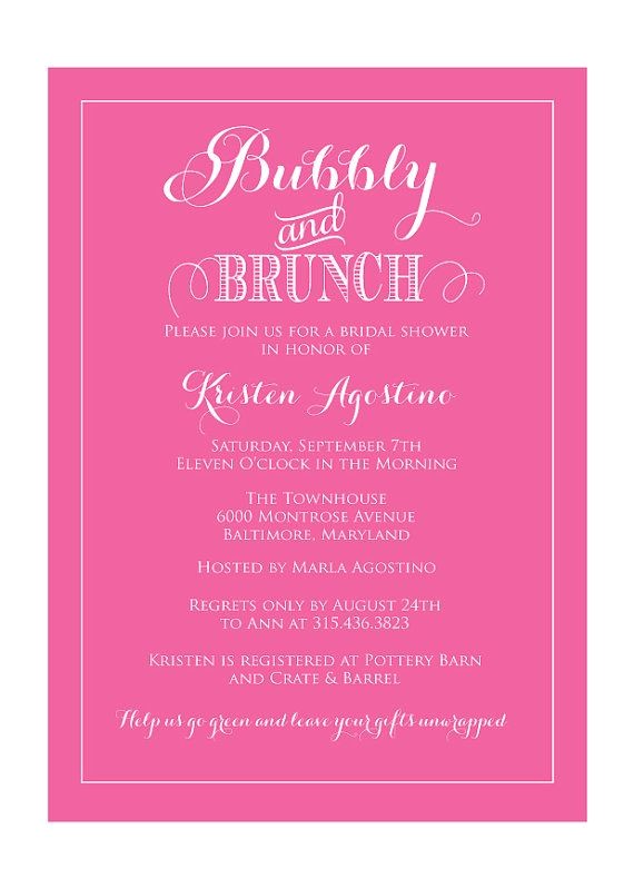 Bridal Shower Brunch Invitation Wording Bridal Shower Invitations Bridal Shower Invitations Brunch
