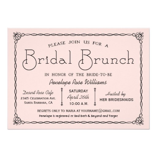 Bridal Shower Brunch Invitation Wording Vintage Bridal Brunch Bridal Shower Invitations