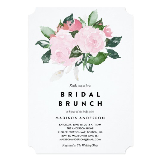 Bridal Shower Brunch Invites Chic Romance Bridal Shower Brunch Invitation