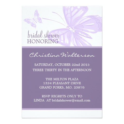Bridal Shower E Invites butterfly Purple Bridal Shower Invites Zazzle