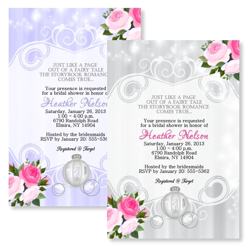 Bridal Shower Email Invitations Fairytale Personalized Bridal Shower Invitations Wedding